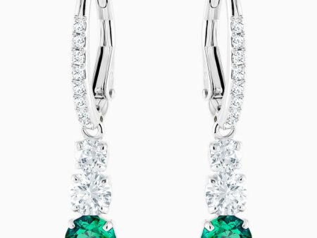 Swarovski Attract Trilogy Round Pierced Earrings Green Online Sale