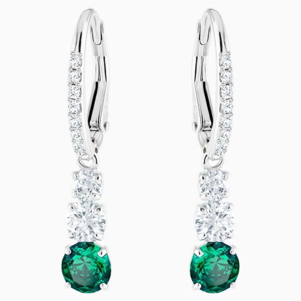 Swarovski Attract Trilogy Round Pierced Earrings Green Online Sale