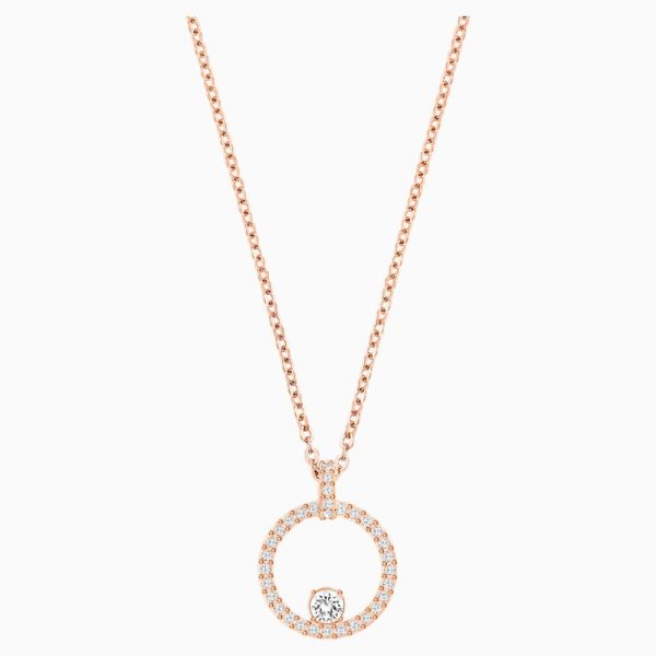 Swarovski Creativity Circle Pendant White Rose-Gold Tone For Cheap