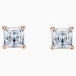 Swarovski Attract Pierced Earrings White Rose-Gold Tone Online Sale