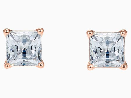 Swarovski Attract Pierced Earrings White Rose-Gold Tone Online Sale