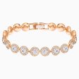 Swarovski Angelic Bracelet White Rose-Gold Tone Size M For Cheap