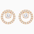 Swarovski Creativity Circle Pierced Earrings White Rose-Gold Tone Supply