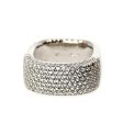 Armani Ladies Ring Ss Sterling Silver Square Design With Stones Fashion