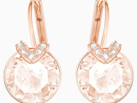 Swarovski Bella V Pierced Earrings Pink Rose-Gold Tone Online now