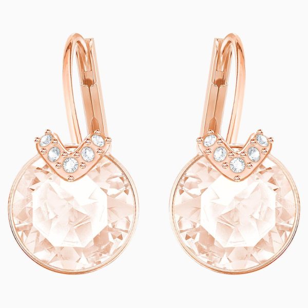 Swarovski Bella V Pierced Earrings Pink Rose-Gold Tone Online now