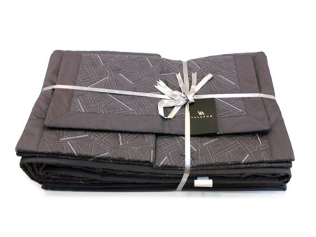 Valeron Vivaldi Bedspread Set Super King - Anthracite Online Hot Sale