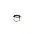 Diesel Men s Ring Stainless Steel With Black Leather In The Middle Size 8 Supply