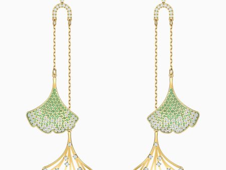 Swarovski,Stunning Ginko Mobile Pierced Earrings, Green, Gold-Tone,One Size Online now