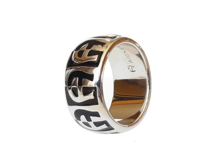 Aigner Ring With Black Lacquer Rounds Size 7 on Sale