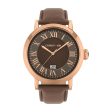 Cerruti Men s Watch With Rose Gold Case And Brown Dial & Leather Strap on Sale