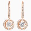 Swarovski,Sparkling Dance Pierced Earrings,White, Rose-Gold Tone,One Size Online now