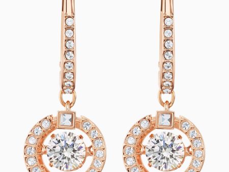 Swarovski,Sparkling Dance Pierced Earrings,White, Rose-Gold Tone,One Size Online now