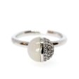 Emporio Armani Ladies Ring Sterling Silver Wtih Zircon & Pearl, Silver Color Online