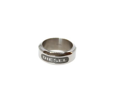 Diesel Men S Stainless Steel Ring With Engraved Brand Name Size 11.5 Online