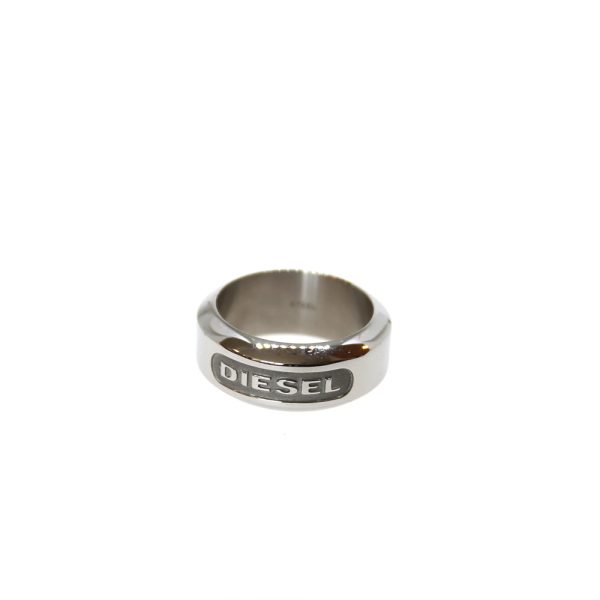 Diesel Men S Stainless Steel Ring With Engraved Brand Name Size 11.5 Online