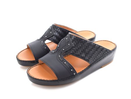 Asproni Sandal Matt Weaving Calf Black Fashion