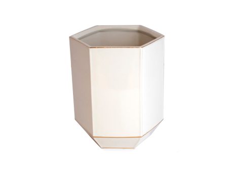 J.Queen New York St. Honore Waste Basket White Online now