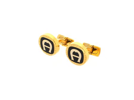 Aigner A Logo Gold Plated Cufflink Cheap