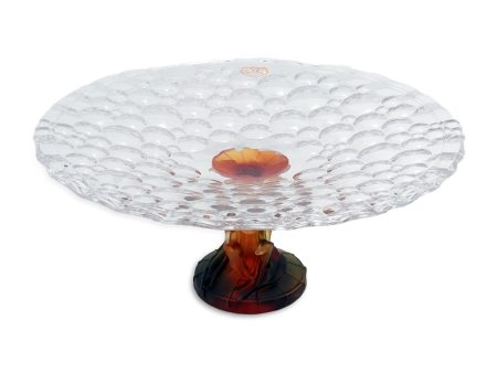 Cristal De Paris Lisboa Foot Arome Plate Amber 18X38cm Discount