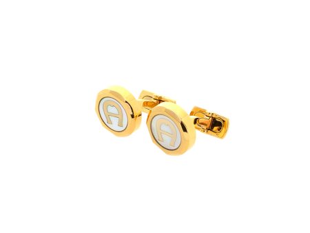 Aigner A Logo Gold Plated Cufflink Cheap