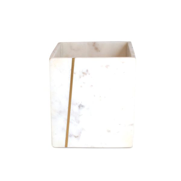 J.Queen New York Mont Waste Basket Blanc For Cheap