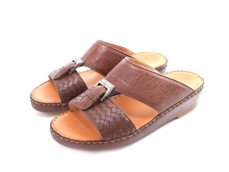 Asproni Sandal Smooth Weaving Ostrich Brown For Sale