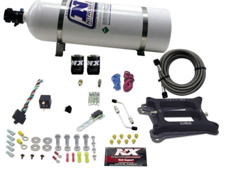 Nitrous Express 4150 4-BBL Alcohol Nitrous Kit (100-500HP) w 15lb Bottle Fashion